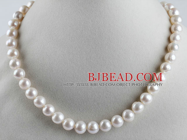 favourite 15.7  inches 10-11mm natural white round pearl necklace