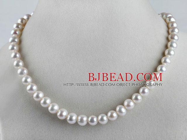 exquisite  15.7 inches 12-13 mm natural white color pearl beaded necklace