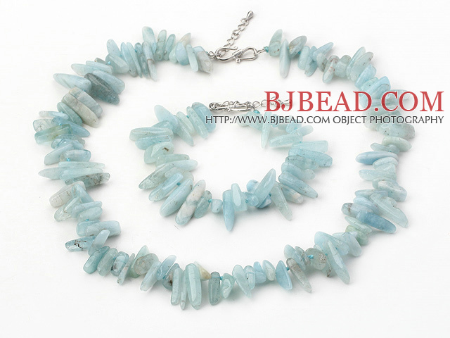 6*16mm aquamarine set with S- shape extendable chain