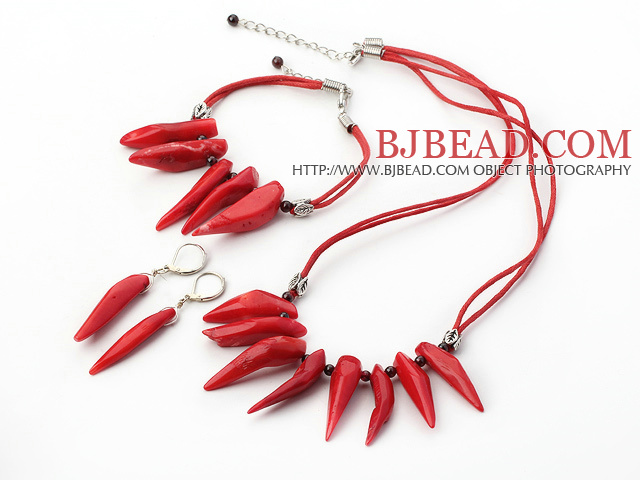 tribal jewelry shinning red coral sets