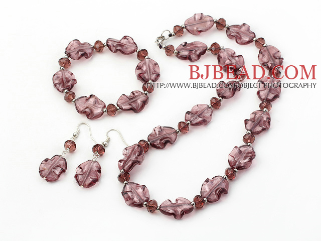 manmade purple crystal colored glaze set