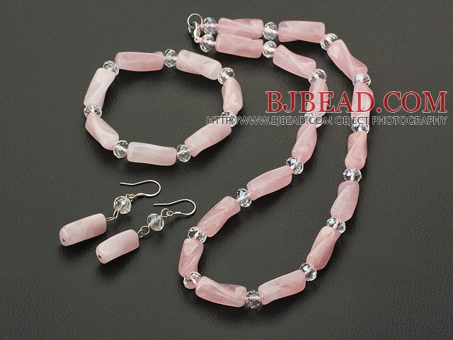 admirably crystal rose quartz set