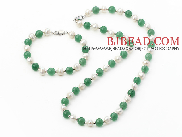 aventurine pearl set