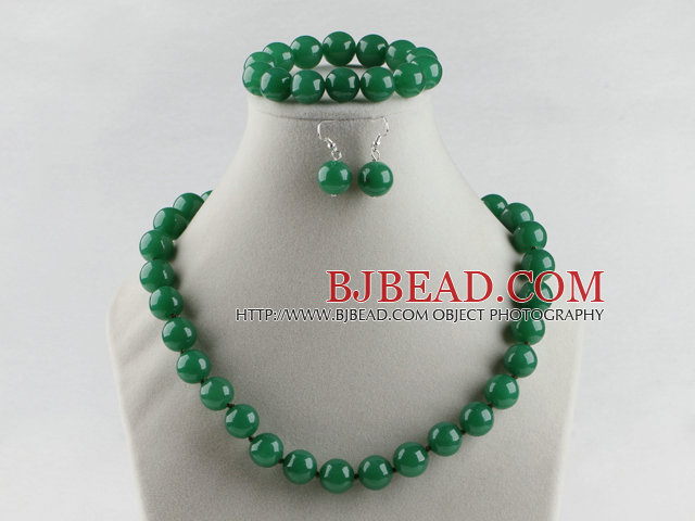 14mm aventurine ball necklace bracelet earrings set