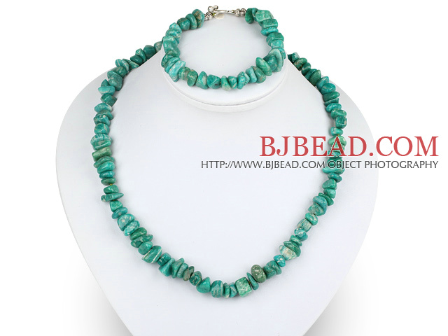 green gem necklace with matched bracelet