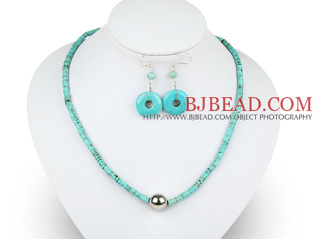 turquoise necklace with matched earrings
