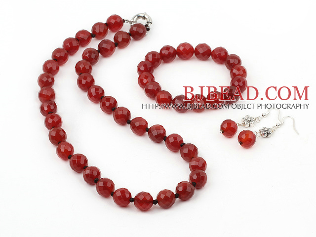 red carnelian set (necklace, bracelet and earrings)