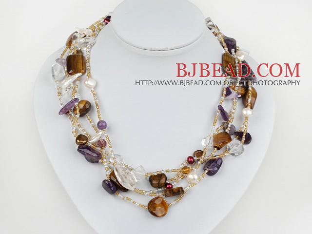 pearl crystal necklace