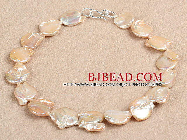 Elegant Natural Pink Irregular Shape Rebirth Pearl Chunky Party Necklace