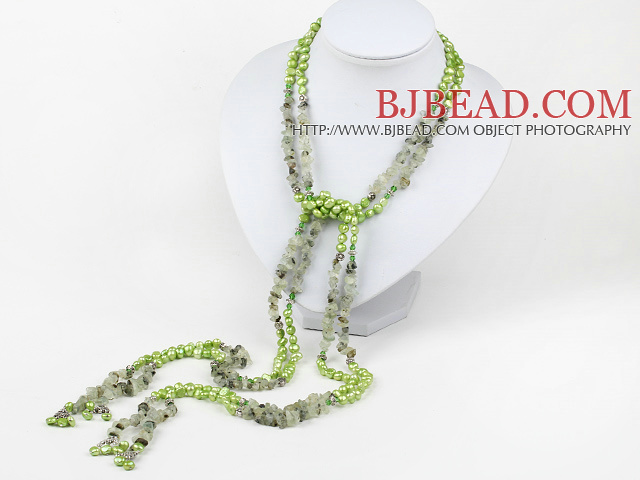 multi strand green pearl and grapestone necklace