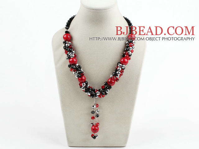 crystal and blood stone necklace