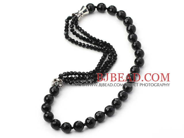charming faceted black agate necklace
