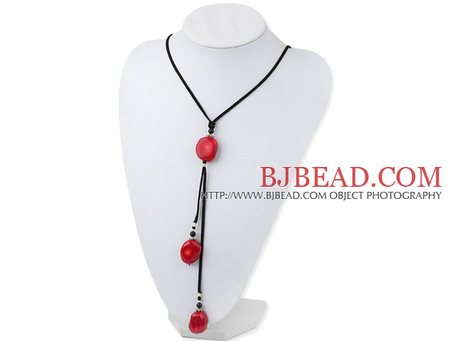 18 inches huge red coral bead necklace/pendant