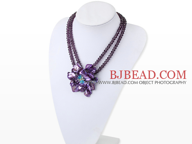 crystal shell necklace