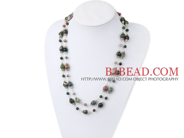 47 inches fashion long style indian agate fashion necklace