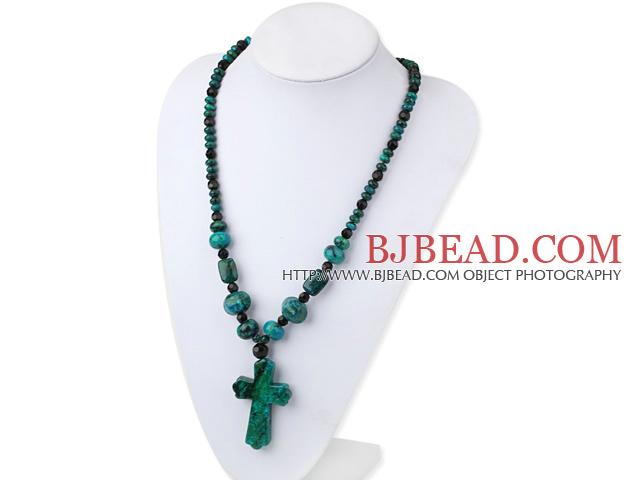 black crystal and phoenix stone necklace