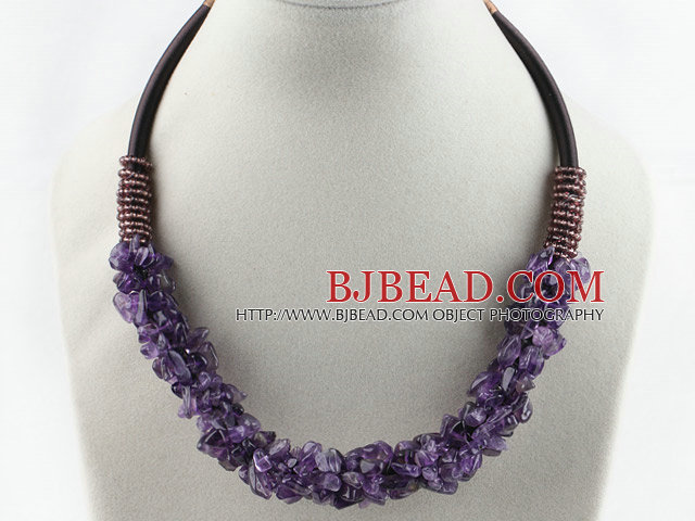 6*8mm amethyst chips necklace