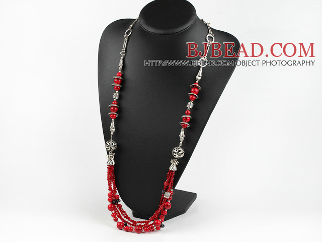 fashion style pearl crystal and blood stone neckalce