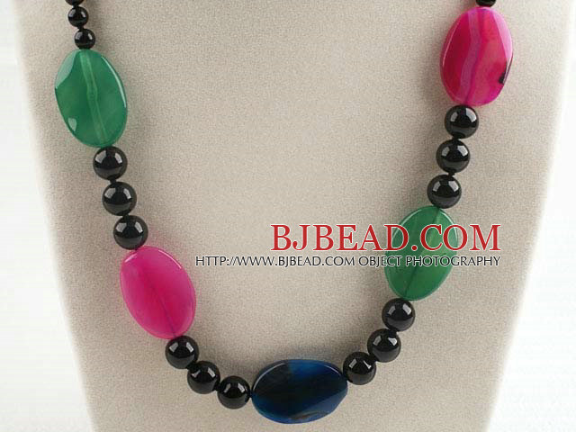 multi color agate necklace