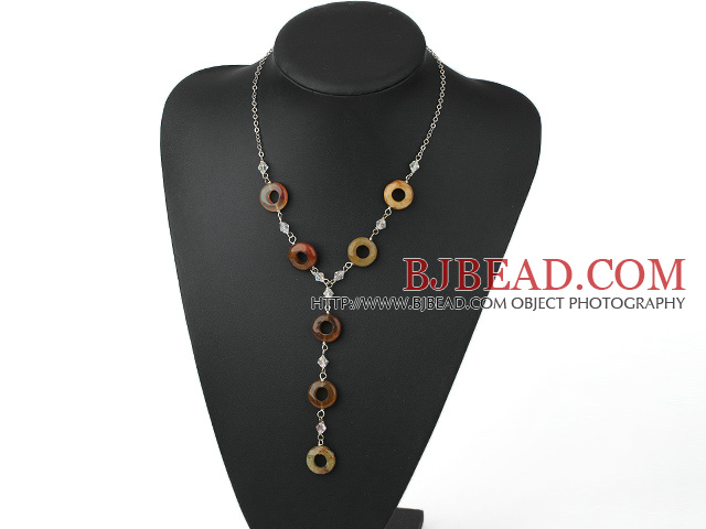 white crystal 3-color jade necklace