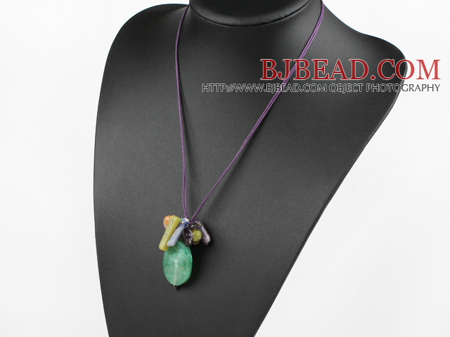 crystal and agate necklace with extendable chain