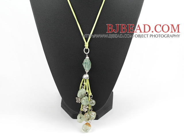 green grape stone necklace with extendable chain