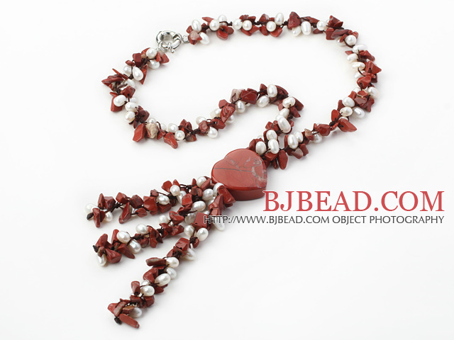 admirably gem stone white pearl necklace with moonlight clasp