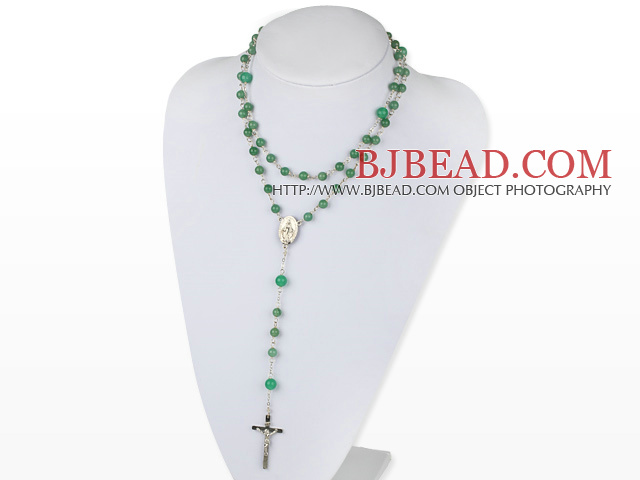 31.5 inces long style 6-8 aventurine rosary necklace