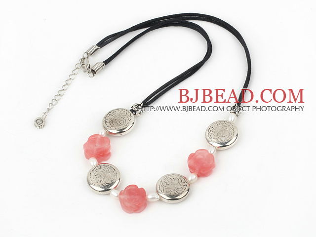 cherry quartz necklace