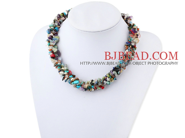 6-7mm multi stone necklace