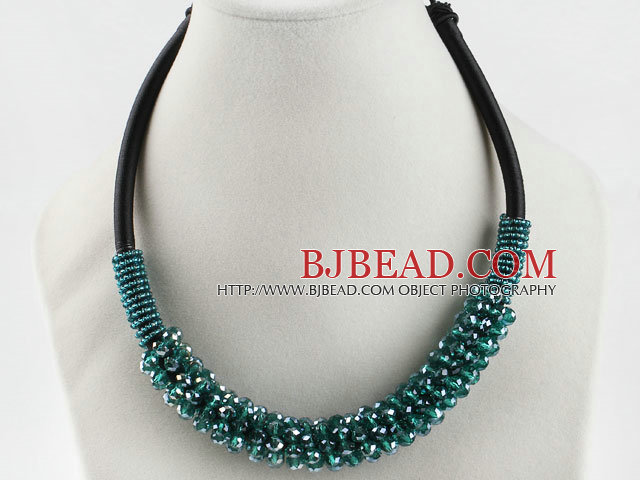 popular style 16.9 inches green crystal beaded necklace