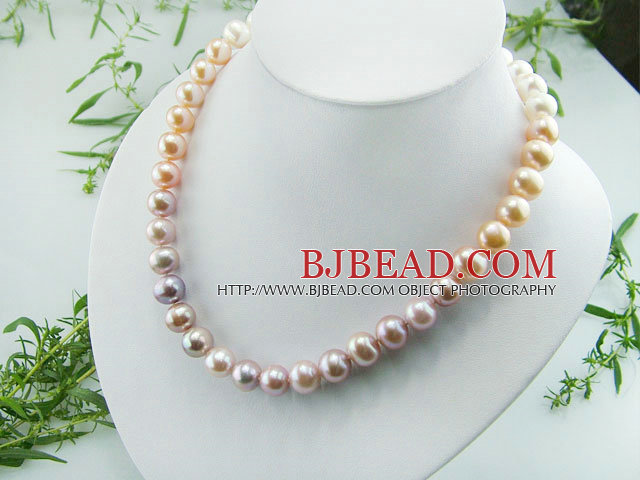 9-10mm freshwater pearl necklace with spring ring clasp