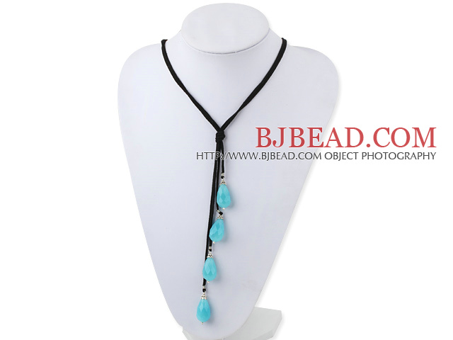 faceted blue jade necklace