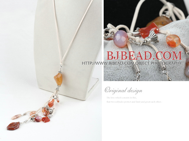 multi color agate necklace with lobster clasp