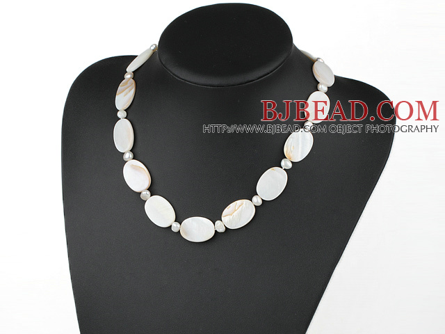 favourite white pearl shell necklace with lobster clasp