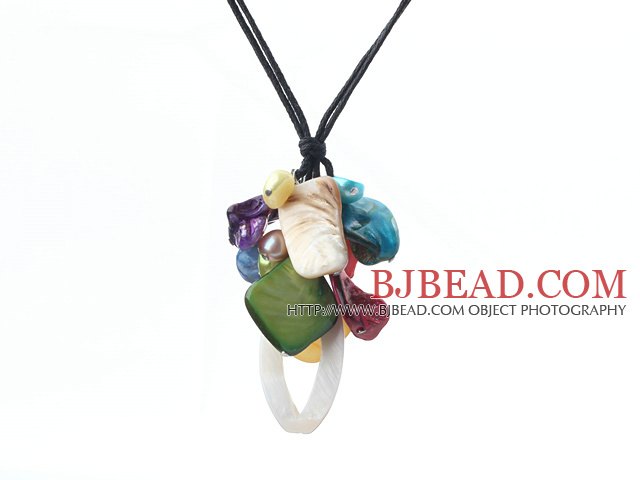 19.7 inches colorful shell necklace pendant