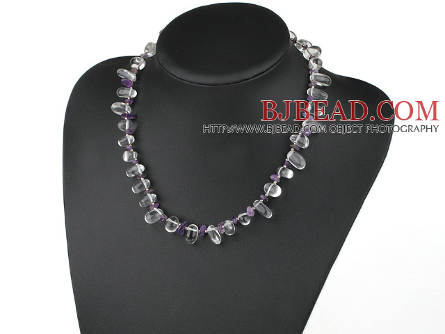 amethyst white crystal necklace
