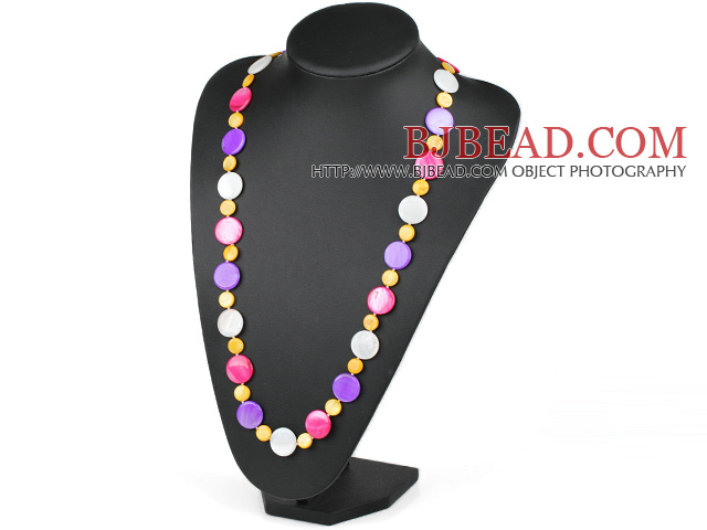 Assorted Multi Color Round Shell Necklace