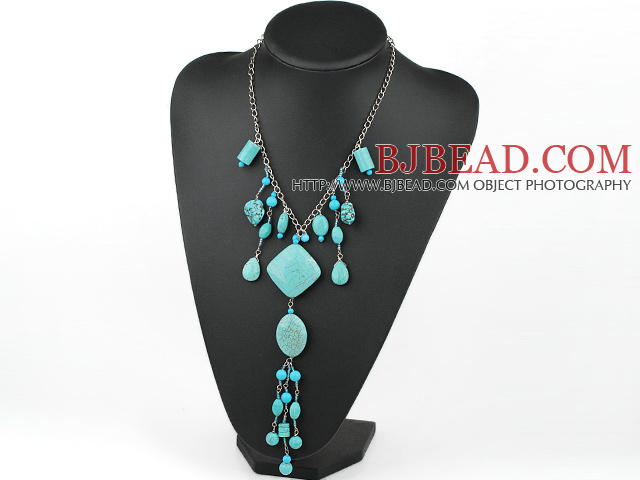 gorgeous turquoise Y shape necklace with extendable chain