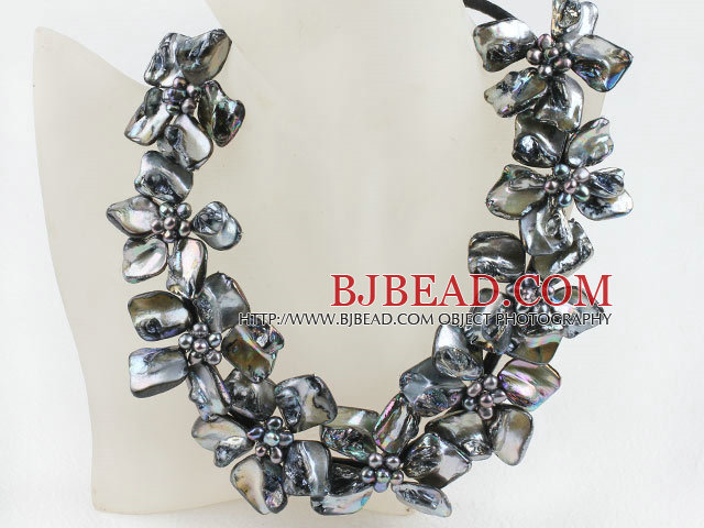 New Design Black Shell Flower Necklace