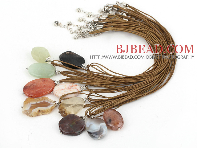 10PCS multi color stone necklace/pendant