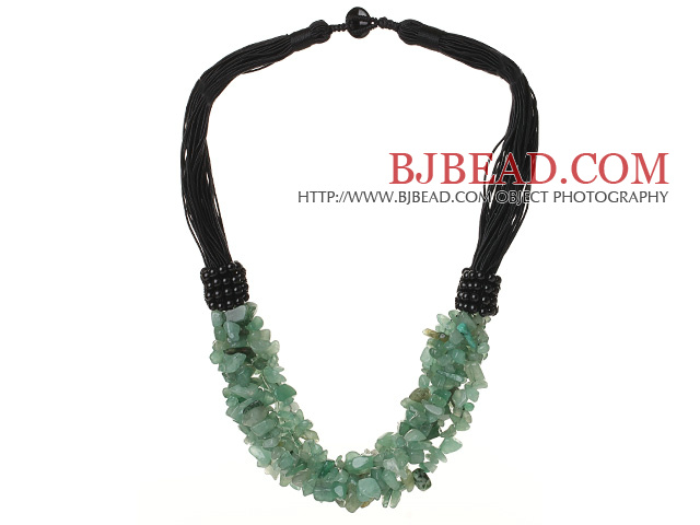 Multi Strands Aventurine Chips Necklace