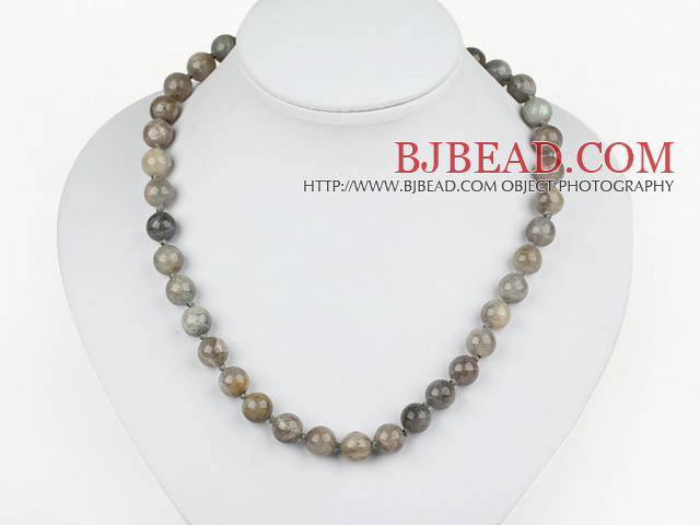 10mm Flashing Stone Beaded Necklace