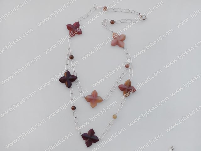 vogue jewelry double layer three colored jade necklace