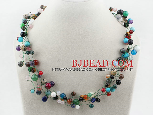 Assorted Multi Color Multi Stone Necklace
