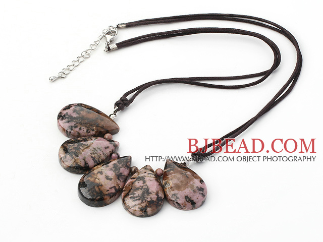 Fan Shape Red Jasper Stone Necklace