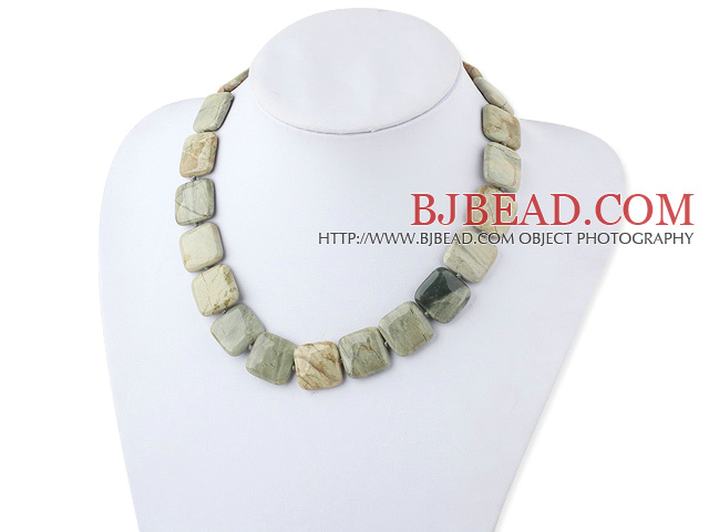 4*18mm Africa stone necklace with spring ring clasp