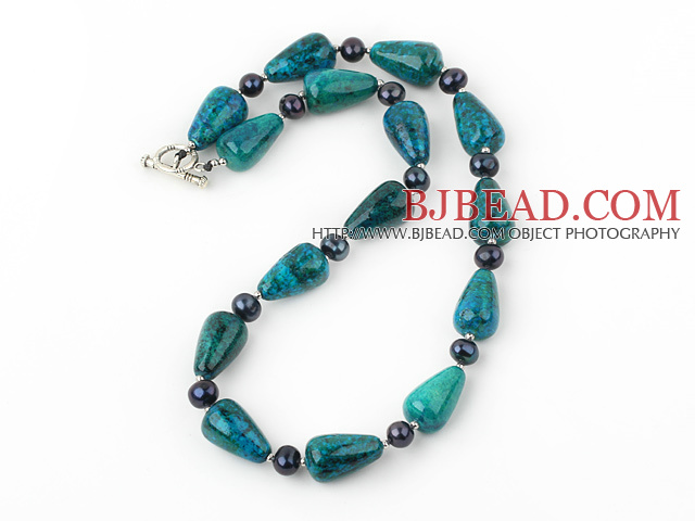 18 inches pearl and phoenix stone necklace with toggle clasp
