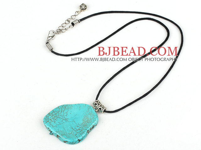 simple and fashion turquoise necklace with extendable chain