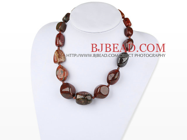17 inches 12*25mm red jasper necklace